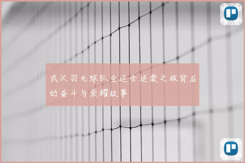 武汉羽毛球队全运会逆袭之旅背后的奋斗与荣耀故事