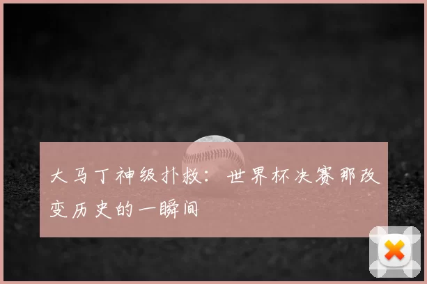 大马丁神级扑救:世界杯决赛那改变历史的一瞬间